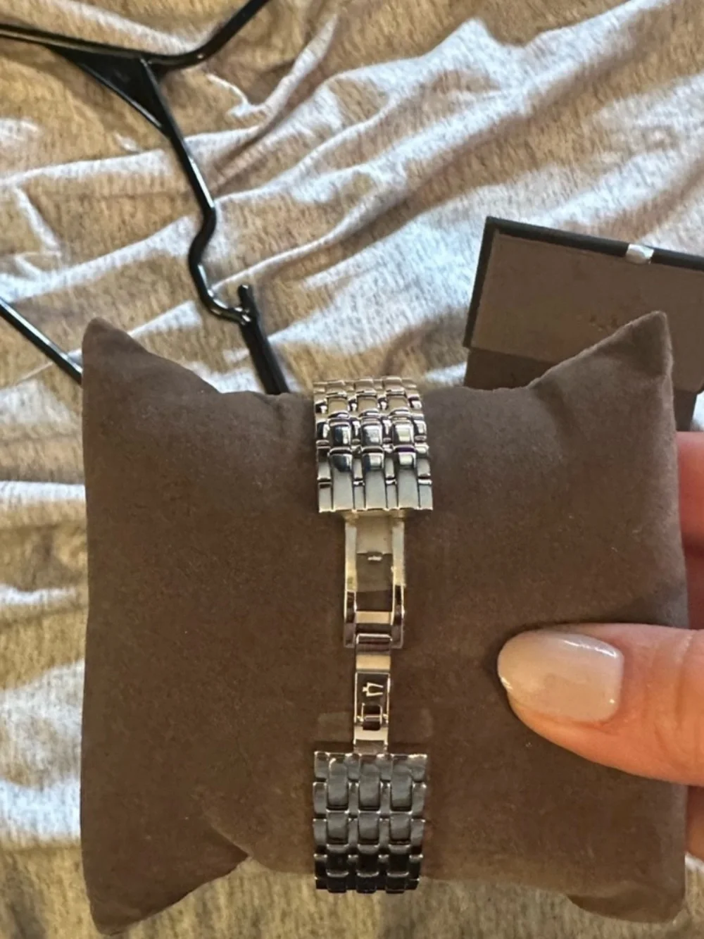 Bulova Silver Bracelet Watch with Blue Dial